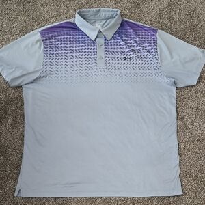 Under Armour Purple and Gray Polo Shirt with Gradient Dots